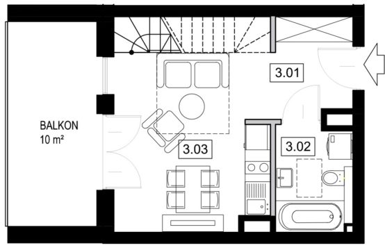 BUDYNEK B! 1626M N. Sącz ul. 29 Listopada, mieszkanie z antresolą w stanie deweloperskim!, IIIp, 2-pokoje, pow.41,77 m2, balkon o pow. 10m2. Cena:  392 638 brutto